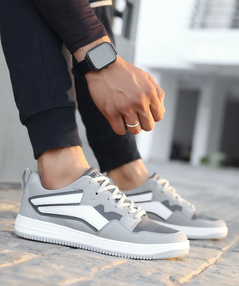 Bacca Bucci Grey Hebron Low Top Street Fashion Sneakers for Men | Best Price UAE